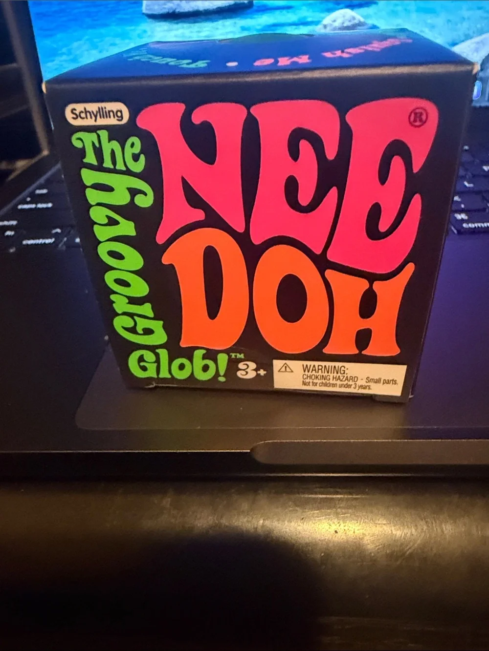 Groovy The NeeDoh Glob! - Black with Neon Pink & Green